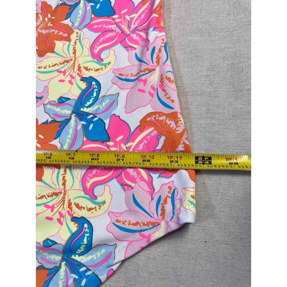 Lulu B UPF 50 Tropical Floral Top Women's sz L Pink Cooling Golf Resort Beach - Picture 12 of 14
